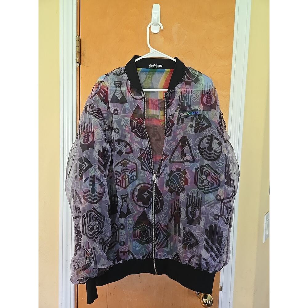 Meow Wolf x HS Factory Bomber Jacket XL Oversized Lightweight Reversible Mesh